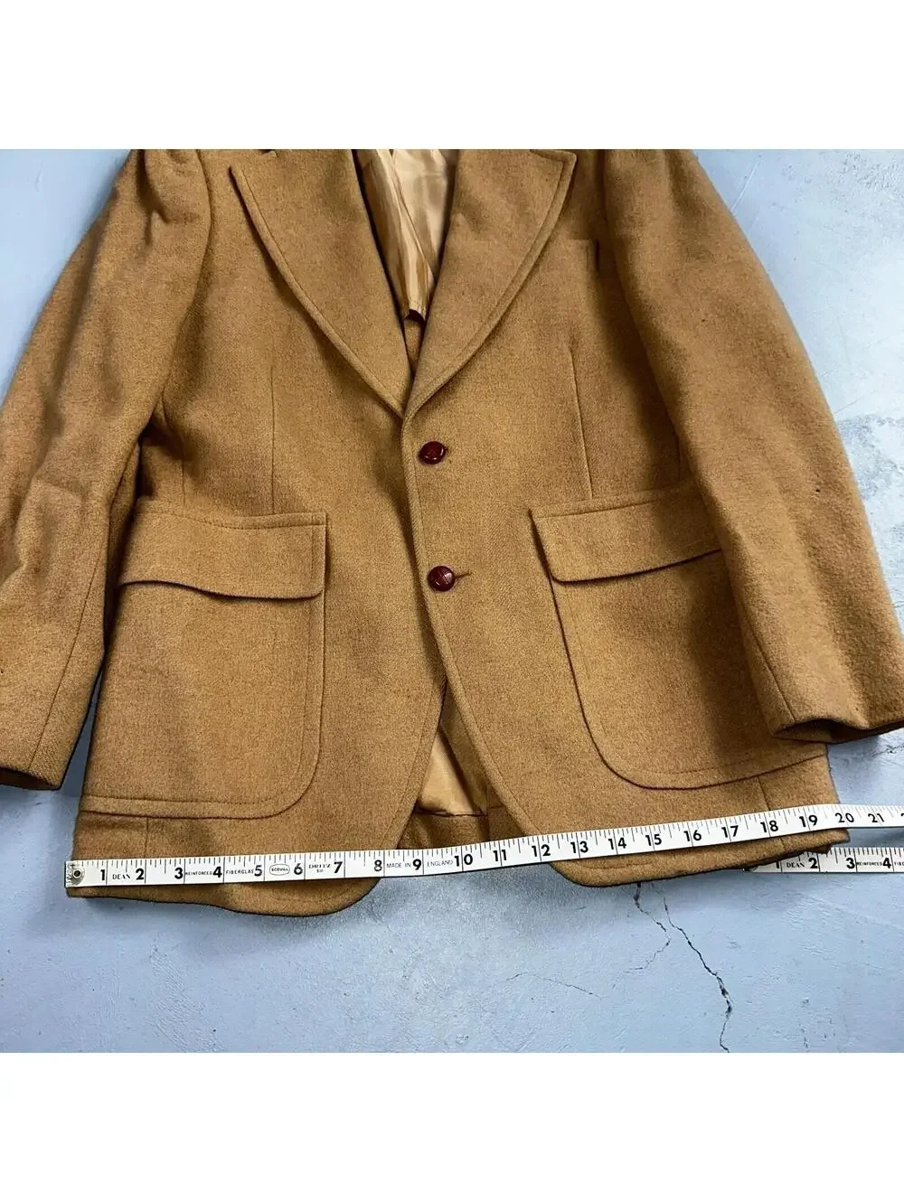 1970s Camel Hair Blazer Sport Coat Mens 38 Suit Jacket John Alexander VTG Union